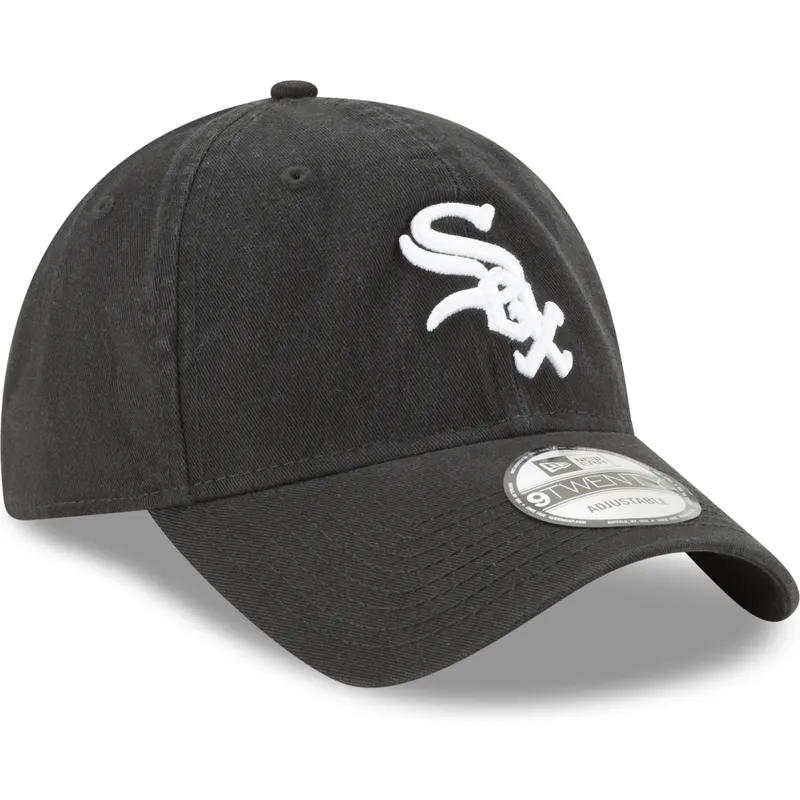 schwarze-verstellbare-gebogene-kappe-9twenty-core-classic-der-chicago-white-sox-mlb-von-new-era