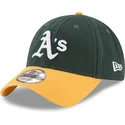 grune-und-gelbe-verstellbare-gebogene-kappe-9twenty-core-classic-der-oakland-athletics-mlb-von-new-era