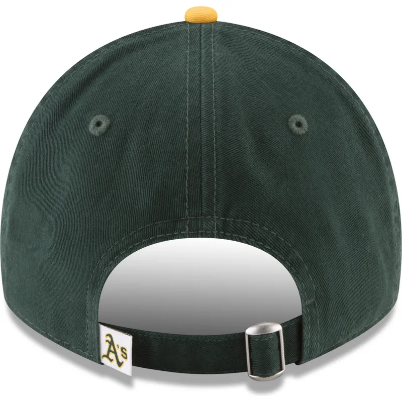 gron-og-gul-justerbar-buet-kasket-9twenty-core-classic-fra-oakland-athletics-mlb-fra-new-era