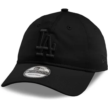 New Era Извита Козирка Черно Лого 9TWENTY League Essential Los Angeles Dodgers MLB Черна Регулируема Шапка