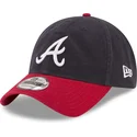 justerbar-marinebla-og-rod-buet-kasket-9twenty-core-classic-fra-atlanta-braves-mlb-fra-new-era