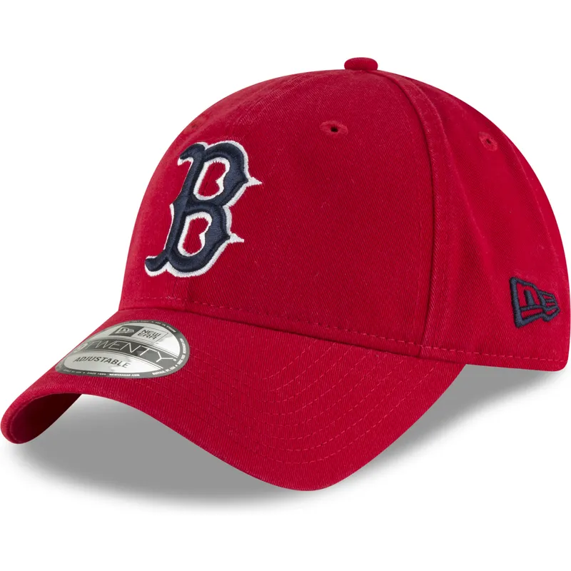 new-era-izvita-kozirka-tmnosino-logo-9twenty-core-classic-boston-red-sox-mlb-chervena-reguliruema-shapka