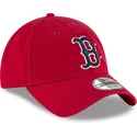 rote-verstellbare-kappe-mit-gebogenem-schirm-und-marineblauem-logo-9twenty-core-classic-von-boston-red-sox-mlb-von-new-era