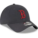 gra-justerbar-curved-kasket-med-rodt-logo-9twenty-core-classic-fra-boston-red-sox-mlb-fra-new-era