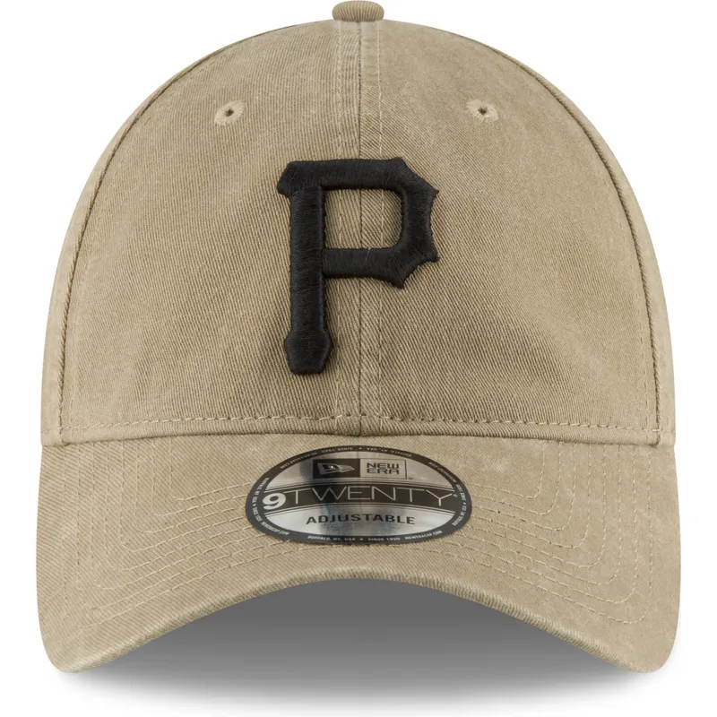 shapka-izvita-kafyav-adjustable-strap-claro-con-logo-negro-9twenty-core-classic-na-pittsburgh-pirates-mlb-ot-new-era