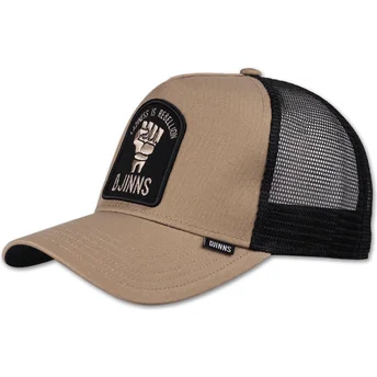 Gorra trucker beige og sort Rebellion HFT fra Djinns