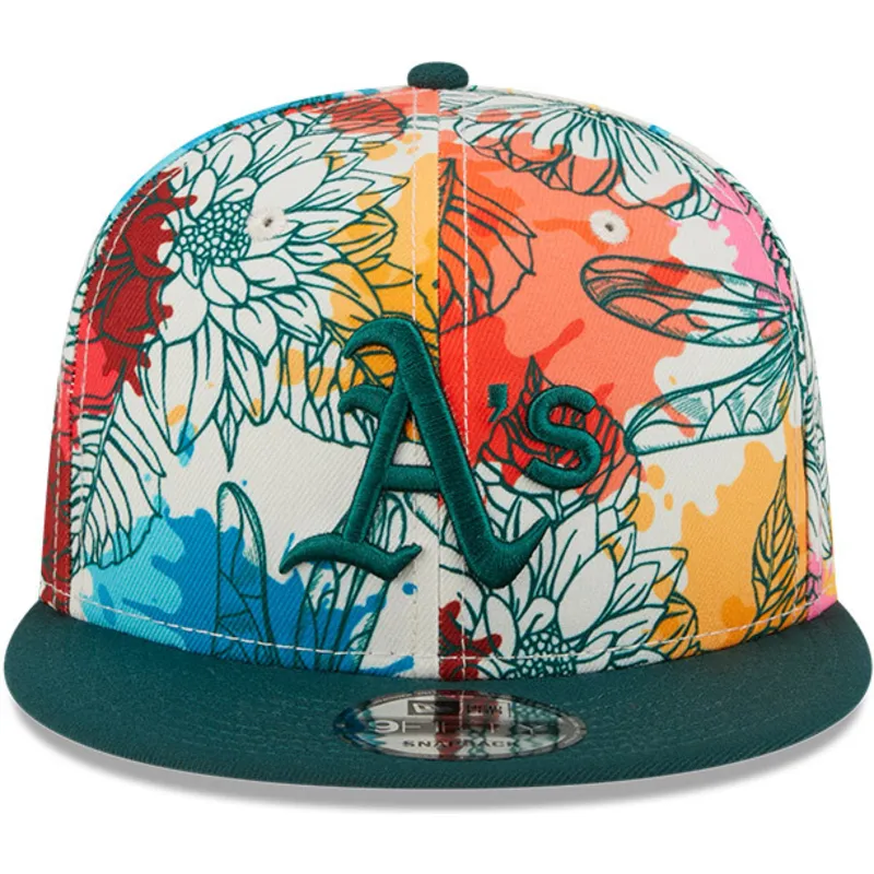 shapka-ploska-mnogocveten-snapbek-9fifty-spring-na-oakland-athletics-mlb-ot-new-era