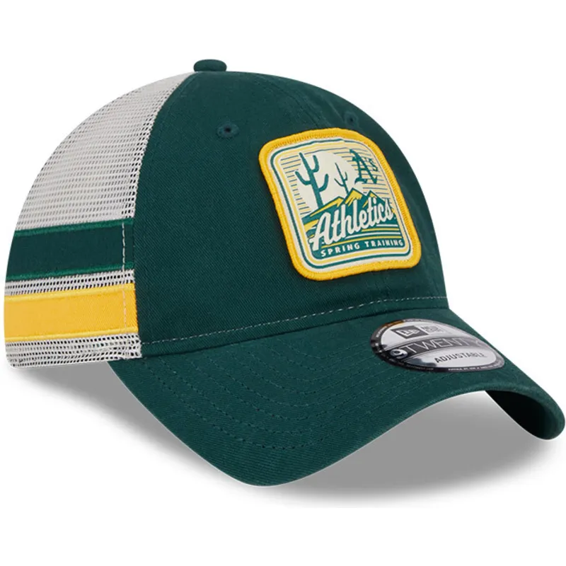 shapka-izvita-traker-zelena-snapbek-9twenty-stripe-na-oakland-athletics-mlb-ot-new-era