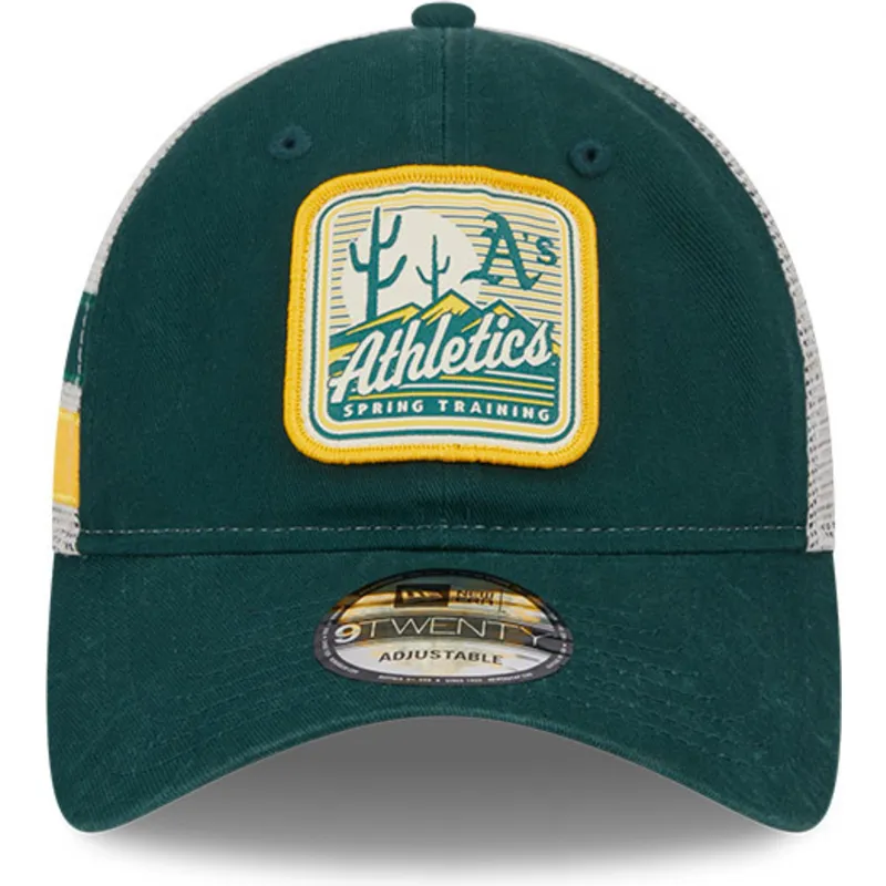 shapka-izvita-traker-zelena-snapbek-9twenty-stripe-na-oakland-athletics-mlb-ot-new-era