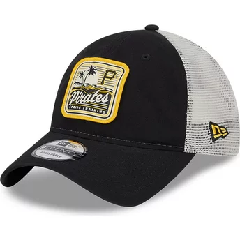New Era 9TWENTY Stripe Pittsburgh Pirates MLB Black and White Trucker Hat
