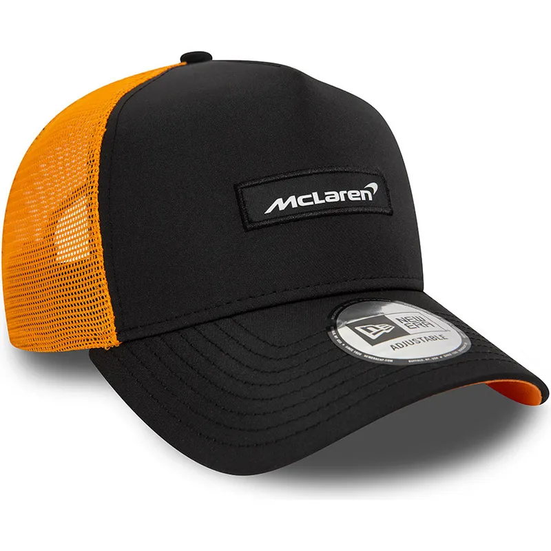 shapka-izvita-traker-cherna-snapbek-9forty-a-frame-patch-front-na-mclaren-racing-formula-1-ot-new-era