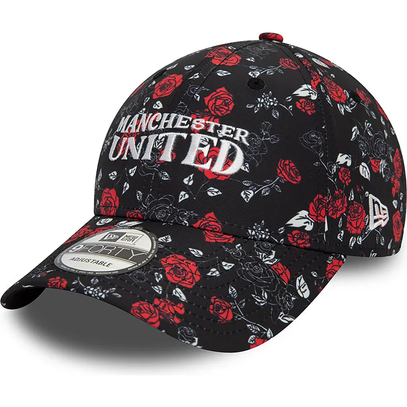 shapka-izvita-cherna-reguliruem-9forty-floral-all-over-print-na-manchester-united-football-club-premier-league-ot-new-era