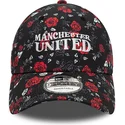 shapka-izvita-cherna-reguliruem-9forty-floral-all-over-print-na-manchester-united-football-club-premier-league-ot-new-era