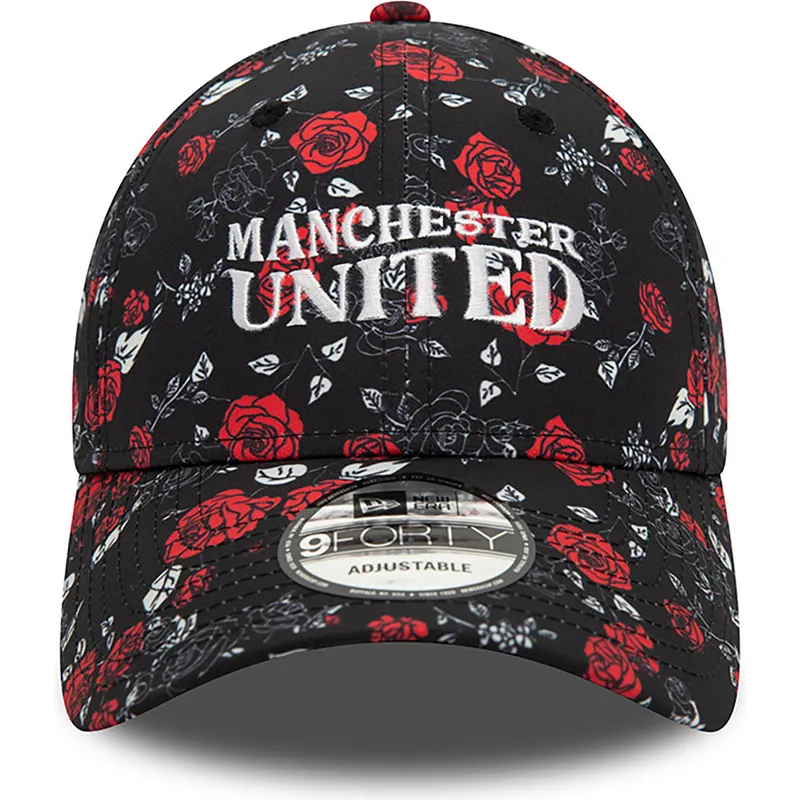 shapka-izvita-cherna-reguliruem-9forty-floral-all-over-print-na-manchester-united-football-club-premier-league-ot-new-era