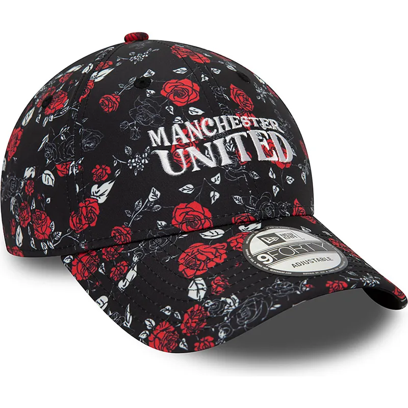 shapka-izvita-cherna-reguliruem-9forty-floral-all-over-print-na-manchester-united-football-club-premier-league-ot-new-era