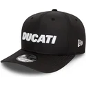 schwarze-snapback-kappe-mit-gebogenem-schirm-9fifty-ripstop-von-ducati-motor-motogp-von-new-era