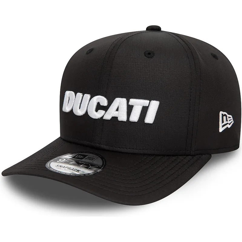 shapka-izvita-cherna-snapbek-9fifty-ripstop-na-ducati-motor-motogp-ot-new-era
