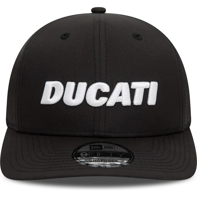 shapka-izvita-cherna-snapbek-9fifty-ripstop-na-ducati-motor-motogp-ot-new-era