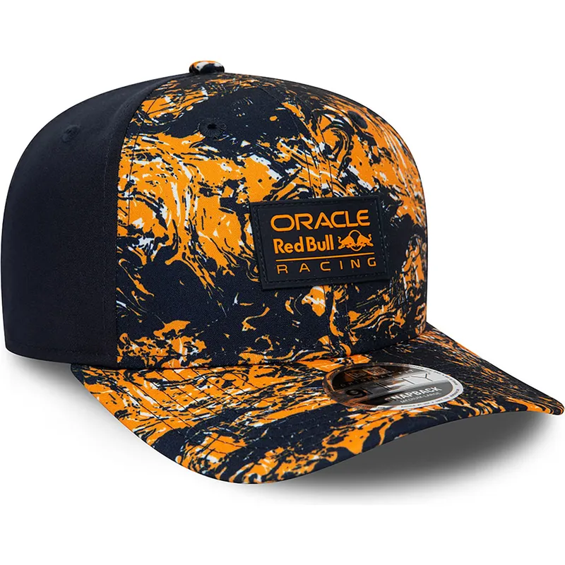 shapka-izvita-oranzhev-snapbek-9fifty-all-over-print-na-red-bull-racing-formula-1-ot-new-era