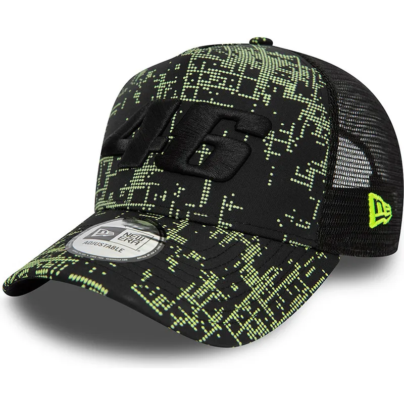 shapka-izvita-traker-cherna-snapbek-9forty-a-frame-poly-print-na-valentino-rossi-vr46-motogp-ot-new-era