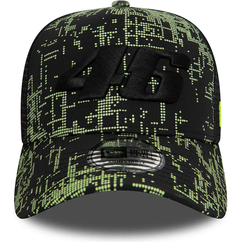 shapka-izvita-traker-cherna-snapbek-9forty-a-frame-poly-print-na-valentino-rossi-vr46-motogp-ot-new-era
