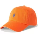 polo-ralph-lauren-curved-brim-blue-logo-cotton-chino-classic-sport-orange-adjustable-cap