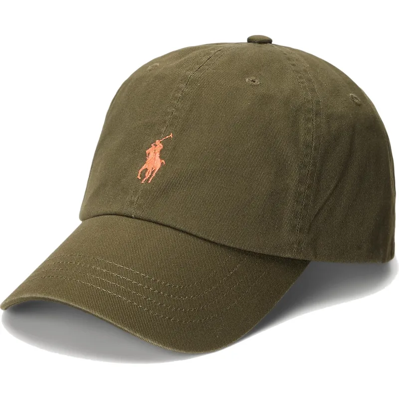 polo-ralph-lauren-shapka-s-izvita-kozirka-oranzhevo-logo-cotton-chino-classic-sport-zelena-reguliruema