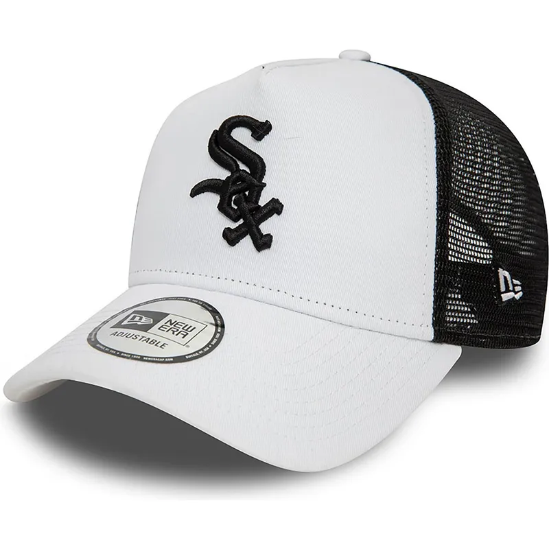 shapka-izvita-traker-byala-snapbek-a-frame-league-essential-na-chicago-white-sox-mlb-ot-new-era