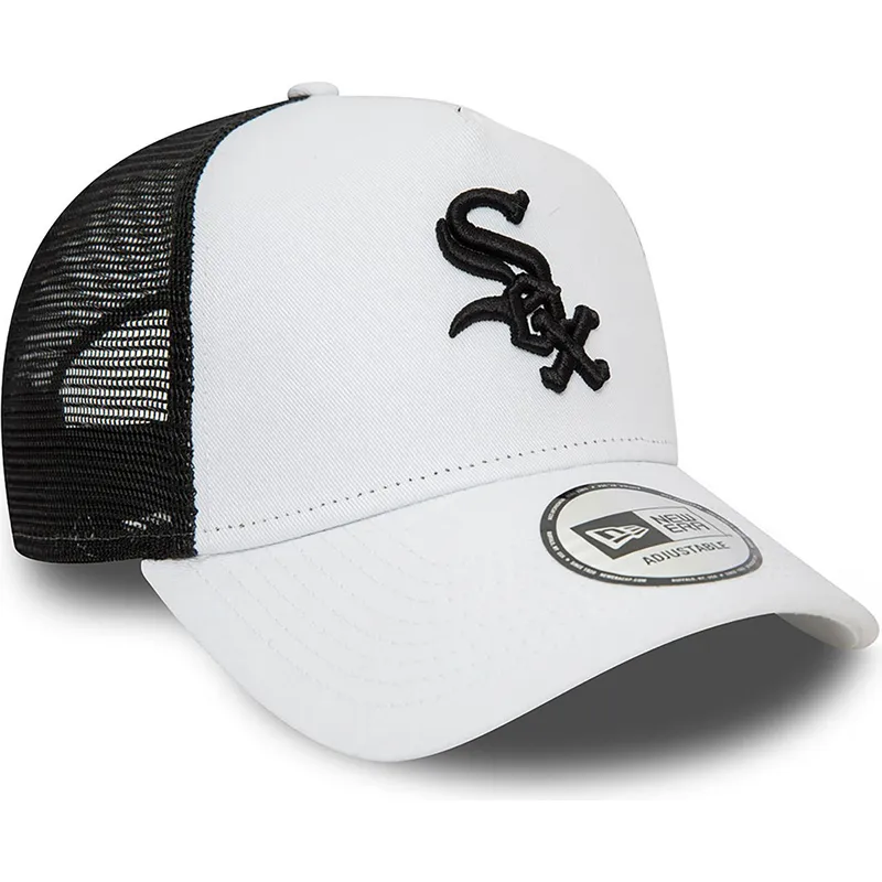 shapka-izvita-traker-byala-snapbek-a-frame-league-essential-na-chicago-white-sox-mlb-ot-new-era