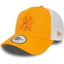 shapka-izvita-traker-oranzhev-snapbek-a-frame-league-essential-na-new-york-yankees-mlb-ot-new-era