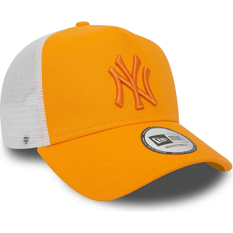 shapka-izvita-traker-oranzhev-snapbek-a-frame-league-essential-na-new-york-yankees-mlb-ot-new-era