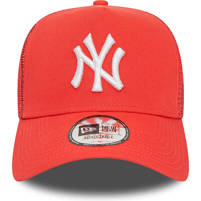 shapka-izvita-traker-chervena-snapbek-a-frame-league-essential-na-new-york-yankees-mlb-ot-new-era