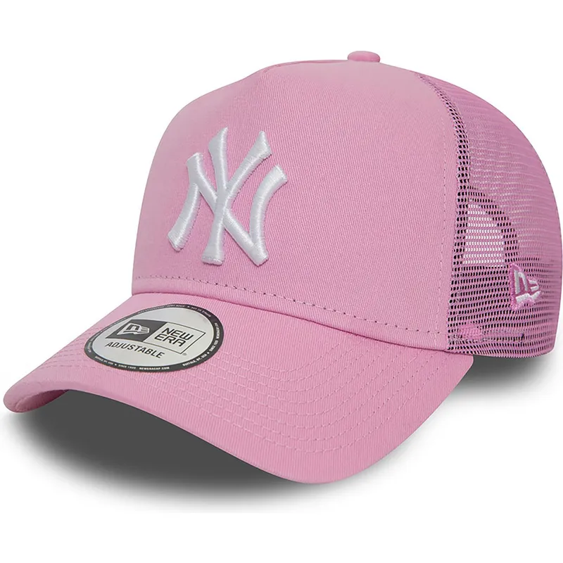 shapka-izvita-traker-roza-snapbek-a-frame-league-essential-na-new-york-yankees-mlb-ot-new-era