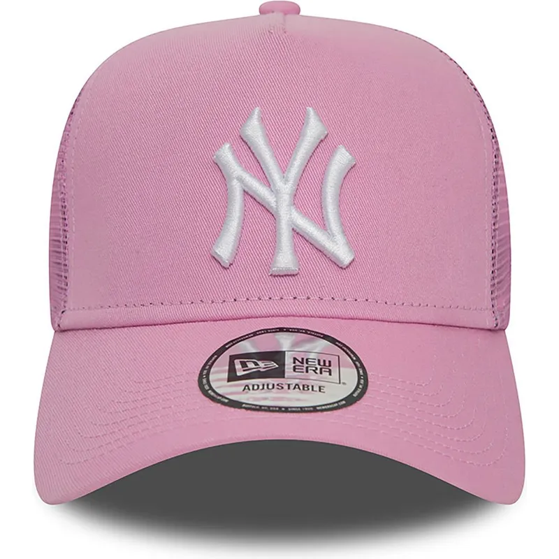 shapka-izvita-traker-roza-snapbek-a-frame-league-essential-na-new-york-yankees-mlb-ot-new-era