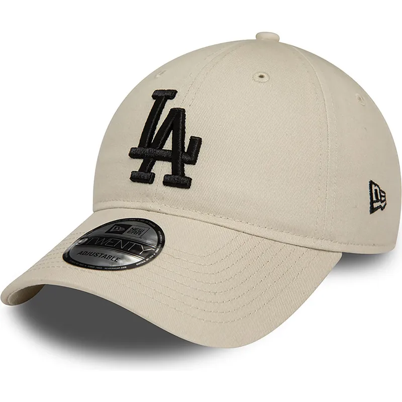 shapka-izvita-bezhov-reguliruem-9twenty-league-essential-na-los-angeles-dodgers-mlb-ot-new-era