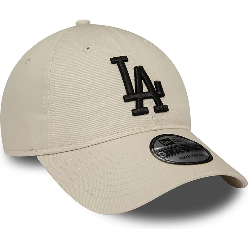 shapka-izvita-bezhov-reguliruem-9twenty-league-essential-na-los-angeles-dodgers-mlb-ot-new-era