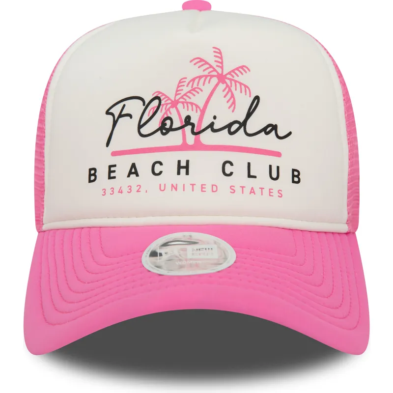 shapka-izvita-traker-roza-snapbek-a-frame-foam-front-na-florida-beach-club-ot-new-era