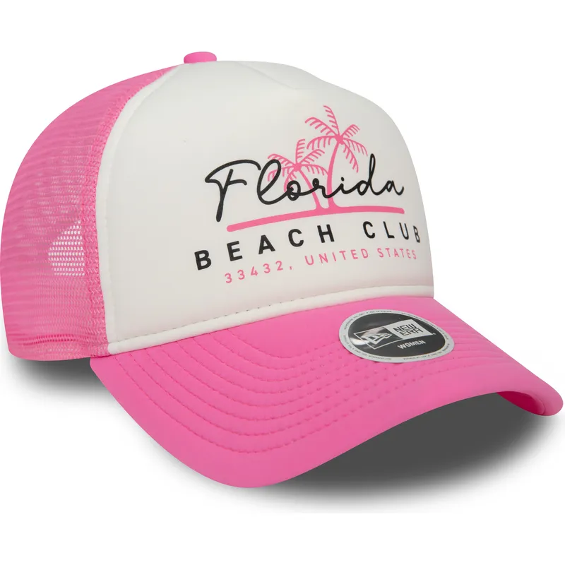 shapka-izvita-traker-roza-snapbek-a-frame-foam-front-na-florida-beach-club-ot-new-era