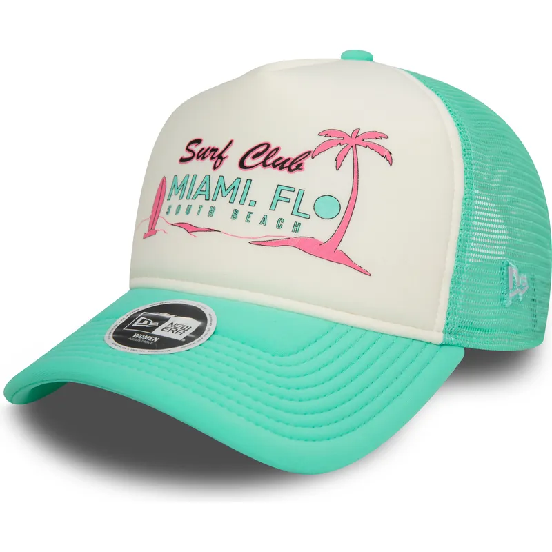 shapka-izvita-traker-zelena-snapbek-a-frame-foam-front-na-miami-surf-club-florida-ot-new-era