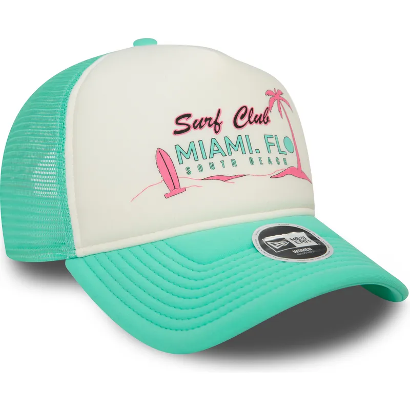 shapka-izvita-traker-zelena-snapbek-a-frame-foam-front-na-miami-surf-club-florida-ot-new-era