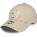 shapka-izvita-bezhov-reguliruem-9forty-flower-na-new-york-yankees-mlb-ot-new-era