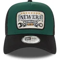 casquette-trucker-verte-et-noire-a-frame-patch-motorsport-new-era