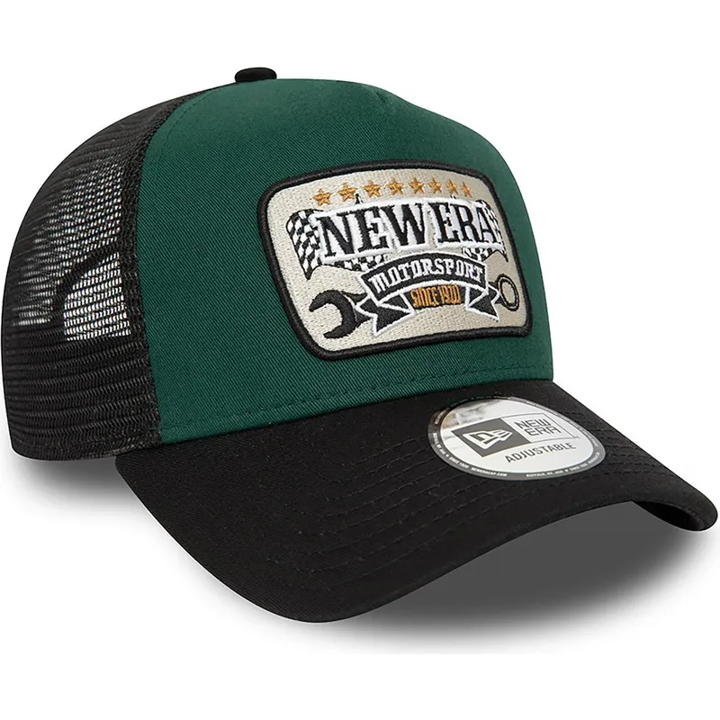 shapka-izvita-traker-zelena-snapbek-a-frame-patch-motorsport-ot-new-era shapka-izvita-traker-zelena-snapbek-a-frame-patch-motorsport-ot-new-era