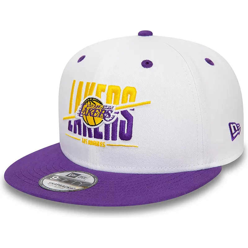 shapka-ploska-violetka-snapbek-9fifty-white-crown-na-los-angeles-lakers-nba-ot-new-era
