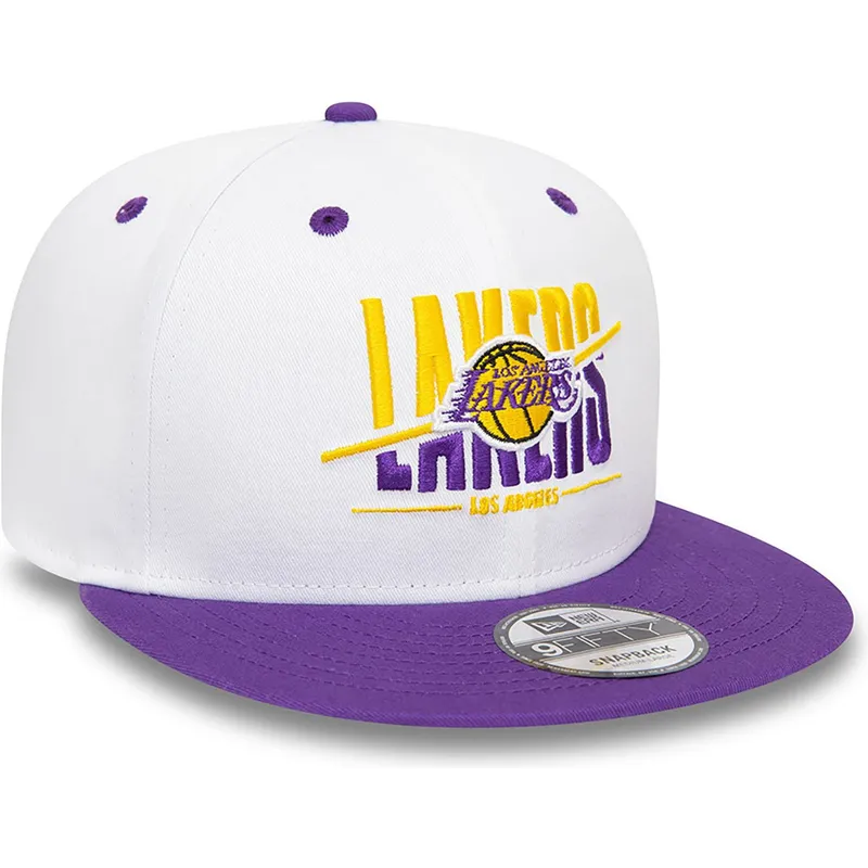weisse-und-violette-flache-snapback-kappe-9fifty-white-crown-der-los-angeles-lakers-nba-von-new-era