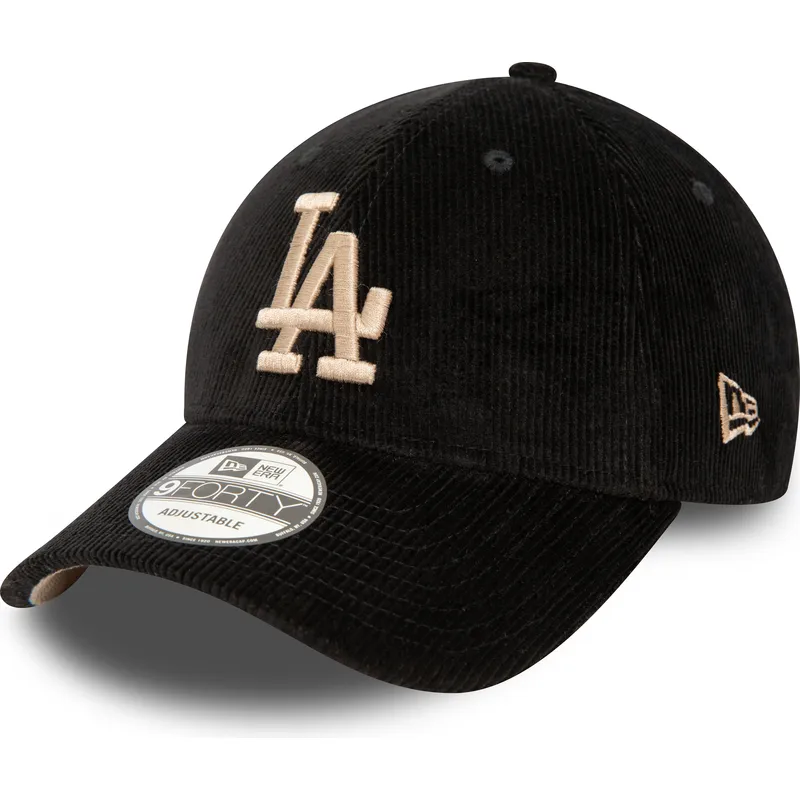 shapka-izvita-cherna-reguliruem-9forty-cord-na-los-angeles-dodgers-mlb-ot-new-era