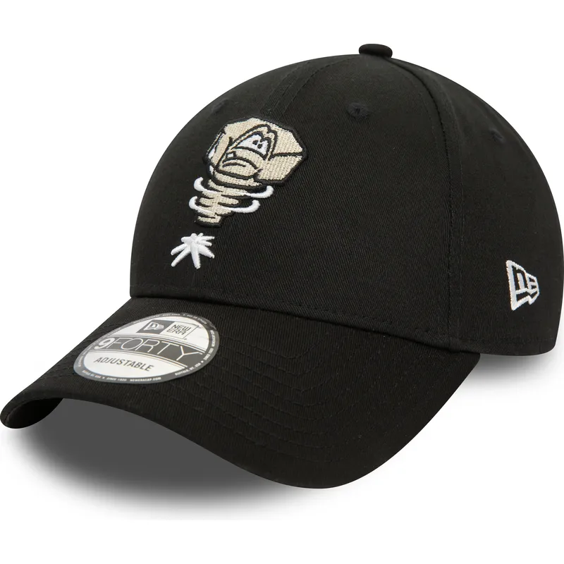 shapka-izvita-cherna-reguliruem-9forty-minor-league-na-lansing-lugnuts-milb-ot-new-era