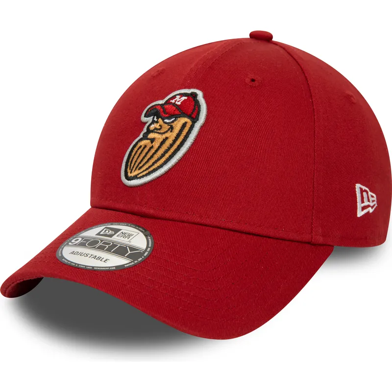 shapka-izvita-chervena-reguliruem-9forty-minor-league-na-modesto-nuts-milb-ot-new-era