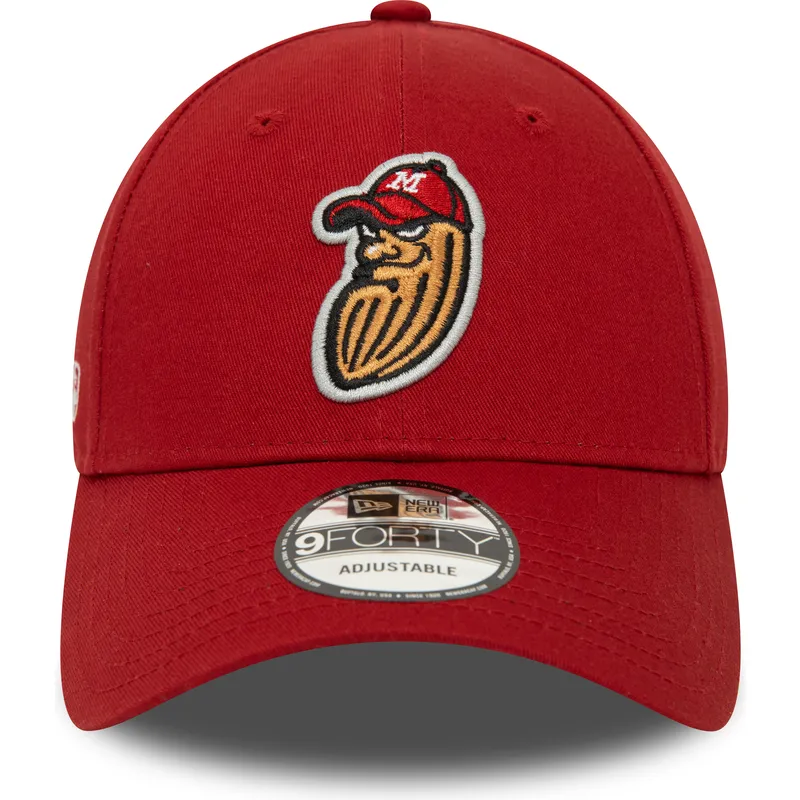 shapka-izvita-chervena-reguliruem-9forty-minor-league-na-modesto-nuts-milb-ot-new-era