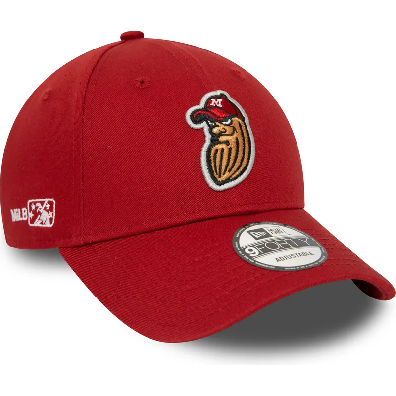 shapka-izvita-chervena-reguliruem-9forty-minor-league-na-modesto-nuts-milb-ot-new-era